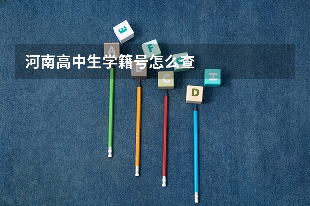 河南高中生学籍号怎么查