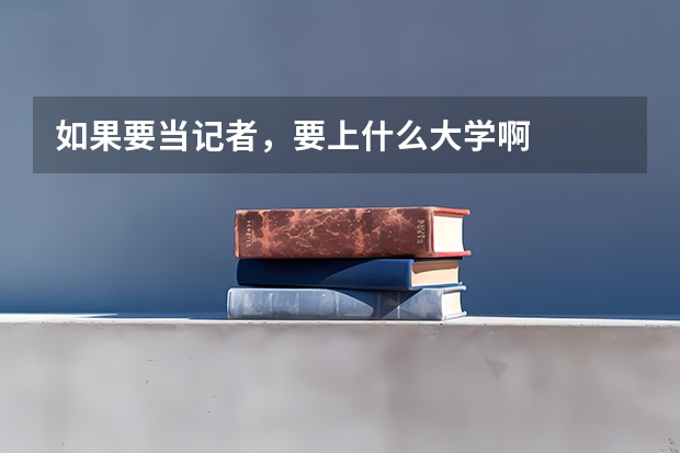 如果要当记者，要上什么大学啊