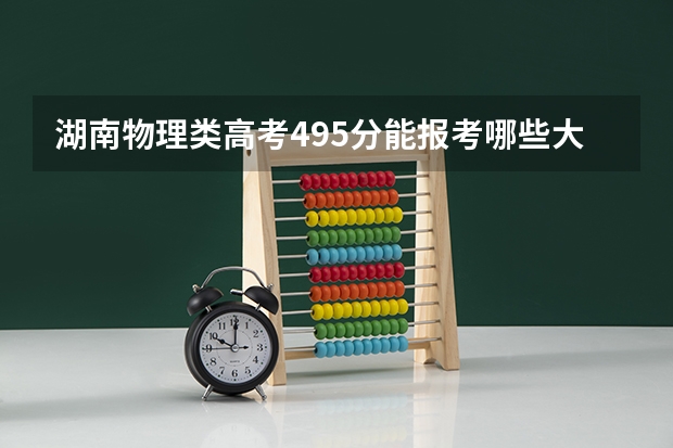 湖南物理类高考495分能报考哪些大学