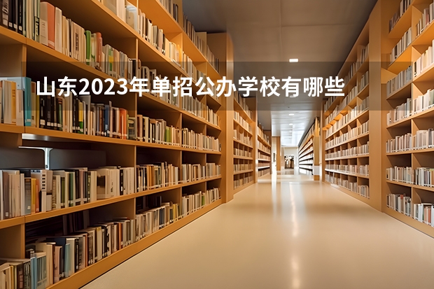山东2023年单招公办学校有哪些