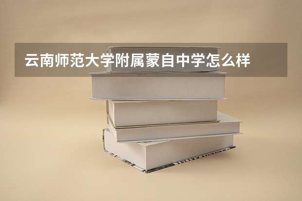 云南师范大学附属蒙自中学怎么样