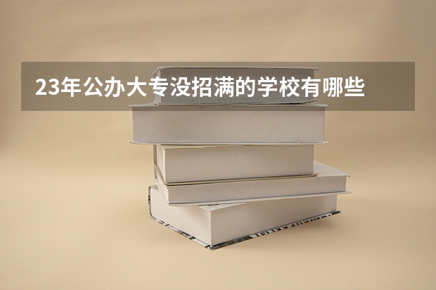 23年公办大专没招满的学校有哪些