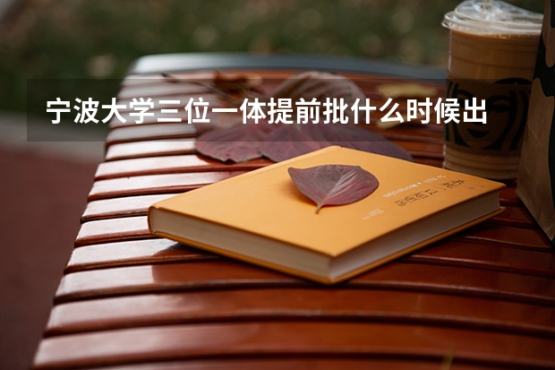 宁波大学三位一体提前批什么时候出