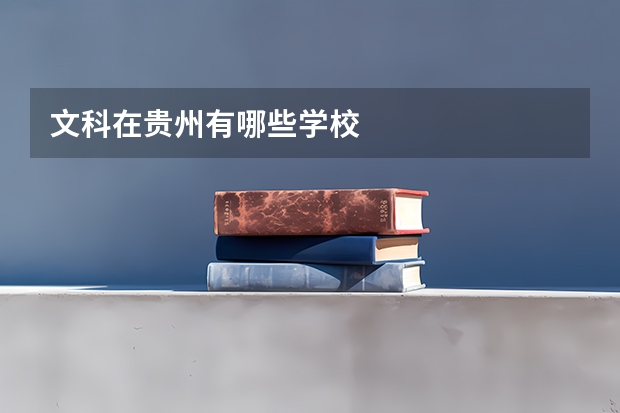 文科在贵州有哪些学校