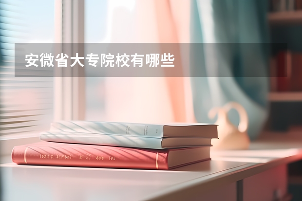 安微省大专院校有哪些