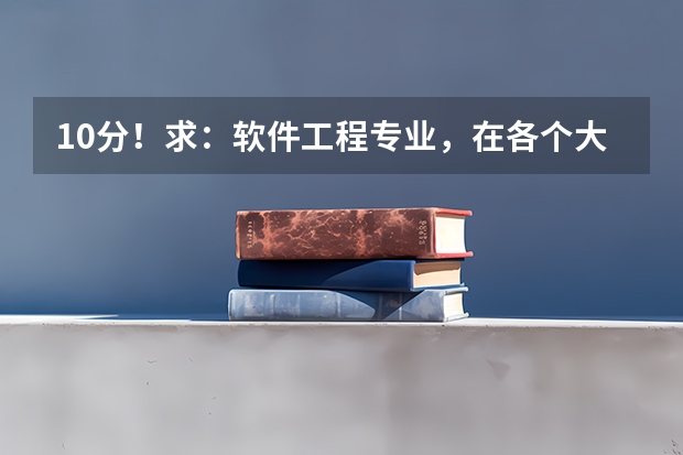 10分！求：软件工程专业，在各个大学的排名，哪些大学的这个专业排名前十？谢谢