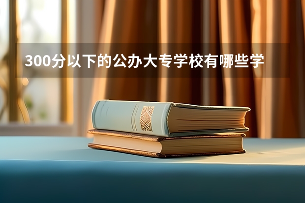 300分以下的公办大专学校有哪些学校