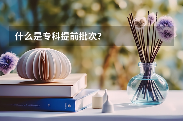 什么是专科提前批次？