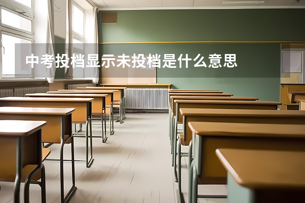 中考投档显示未投档是什么意思